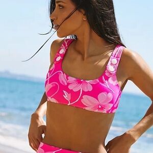 ▪️NEW! Seea Georgia Bikini Surf Top in Pink White